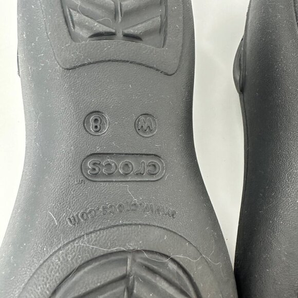 Crocs Flat Size 8 Black slip on shoes flats comfort - Picture 7 of 7